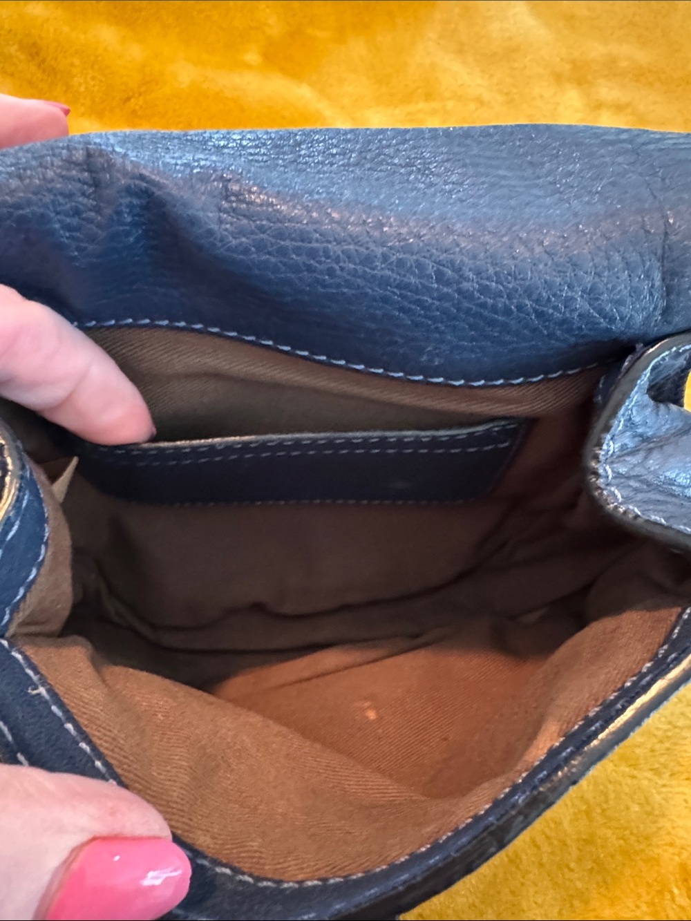 Chloe Marcie Small saddle bag blue leather - Picture 6 of 15